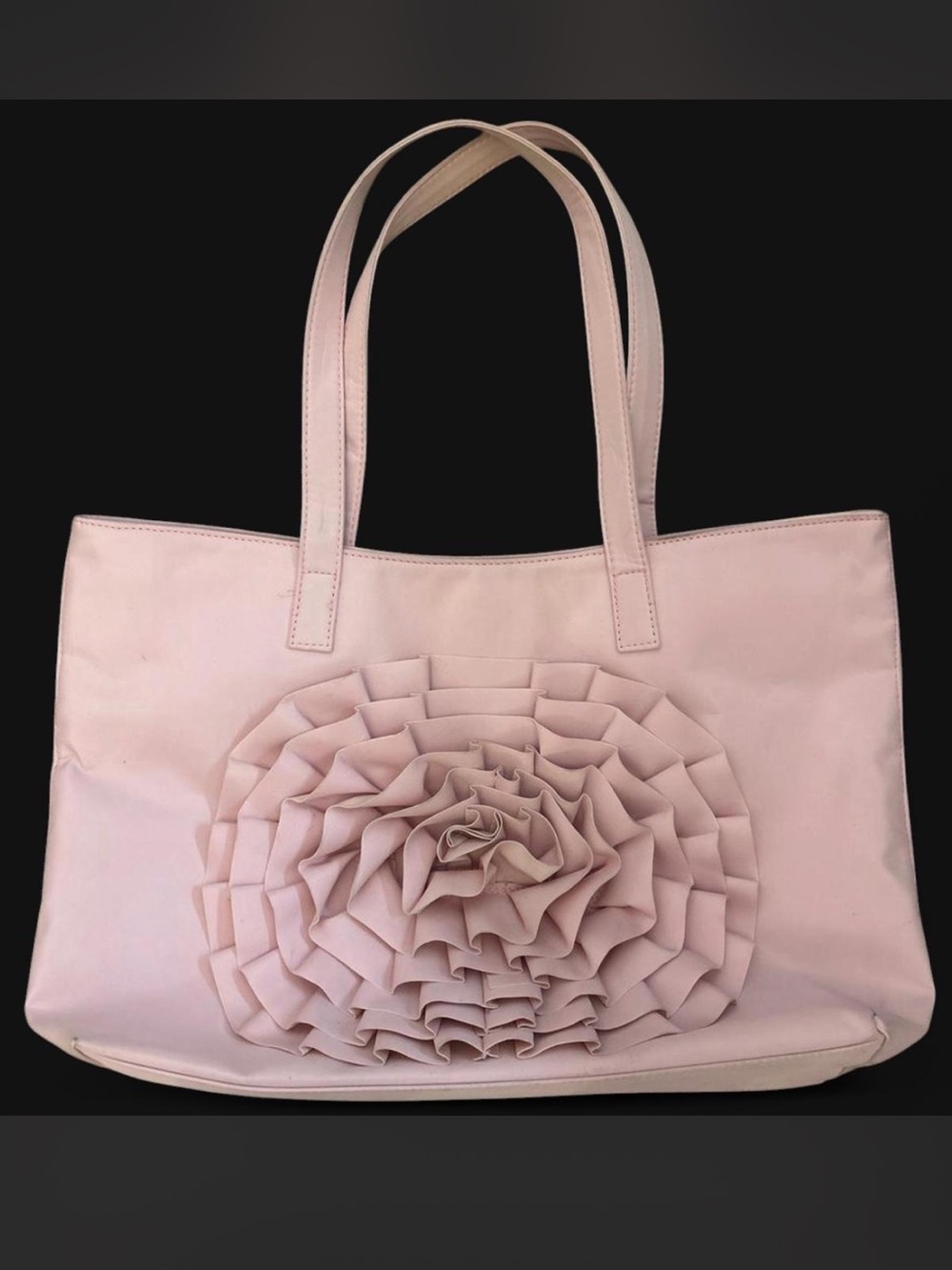 Macy's Pale Pink Floral Applique Tote